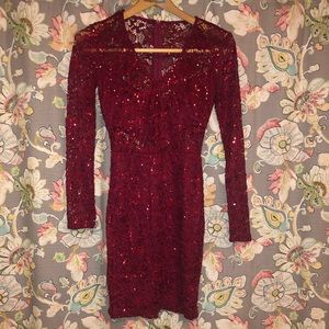 Tight Maroon Sparkly Dress